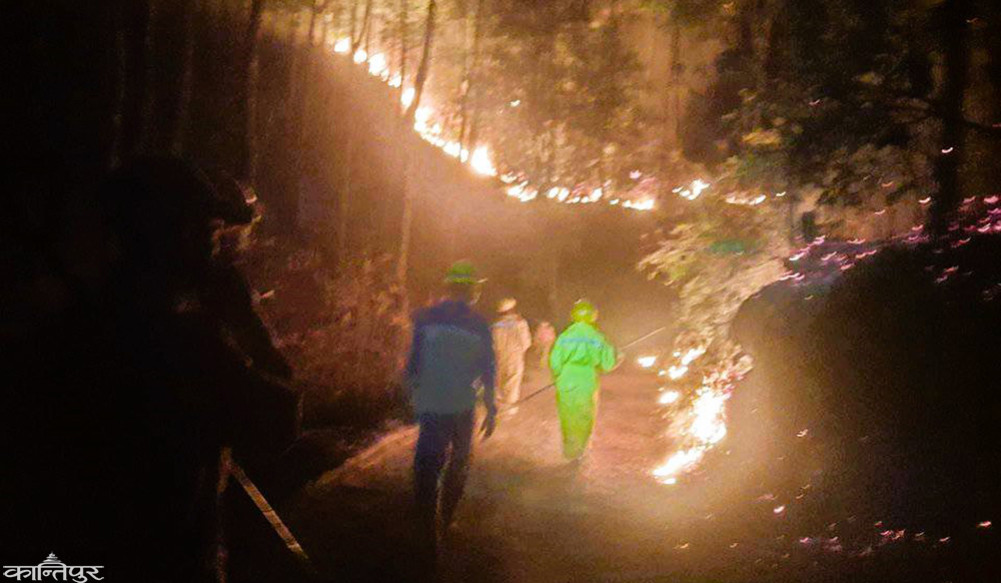 Fire out of control in Kipche area of Jugal, one arrested on suspicion of arson