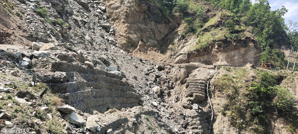 Landslide blocked Karnali highway
