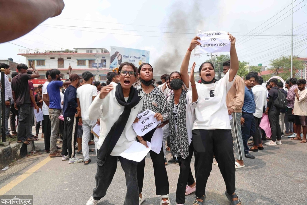 Genji's demonstration in Kapilvastu in protest of Kathmandu