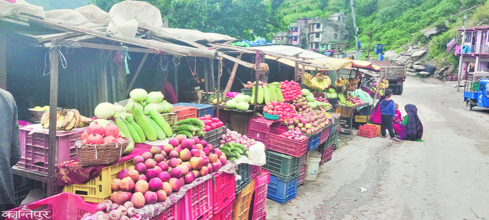 Potatoes from Maharashtra, greens from Kanpur in the kitchen of Karnali