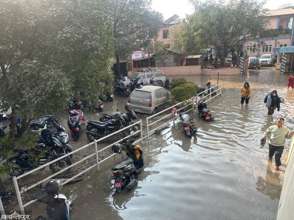 Repair of broken water pipe in Babarmahal has started