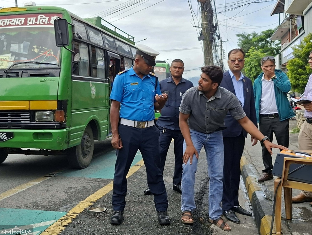 Half of Pokhara's 21 city buses failed to check pollution