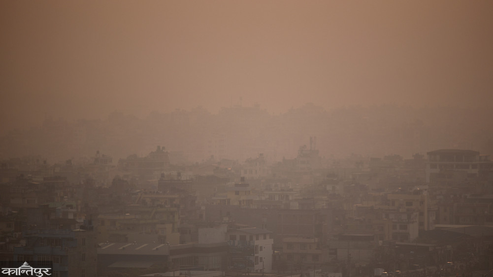 Kathmandu ranks first in the list of most polluted cities, with an AQI of 204