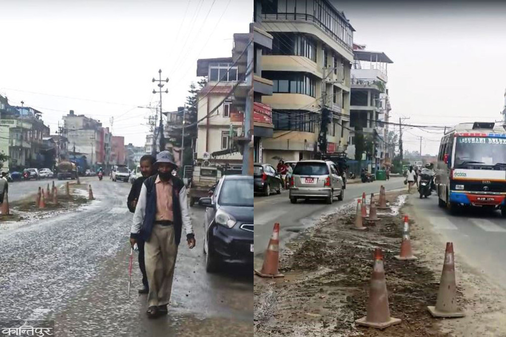 The road that was destroyed to bury the water pipe was not built even for 7 months, suffering the passengers