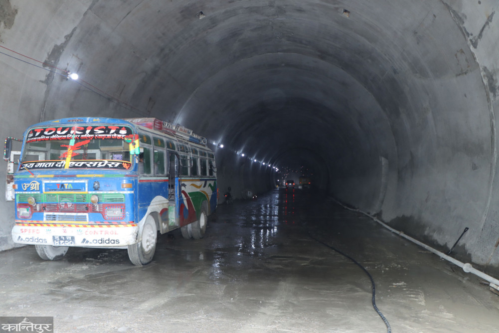 Siddhababa Tunnel: The 'lining' and slope work has been completed