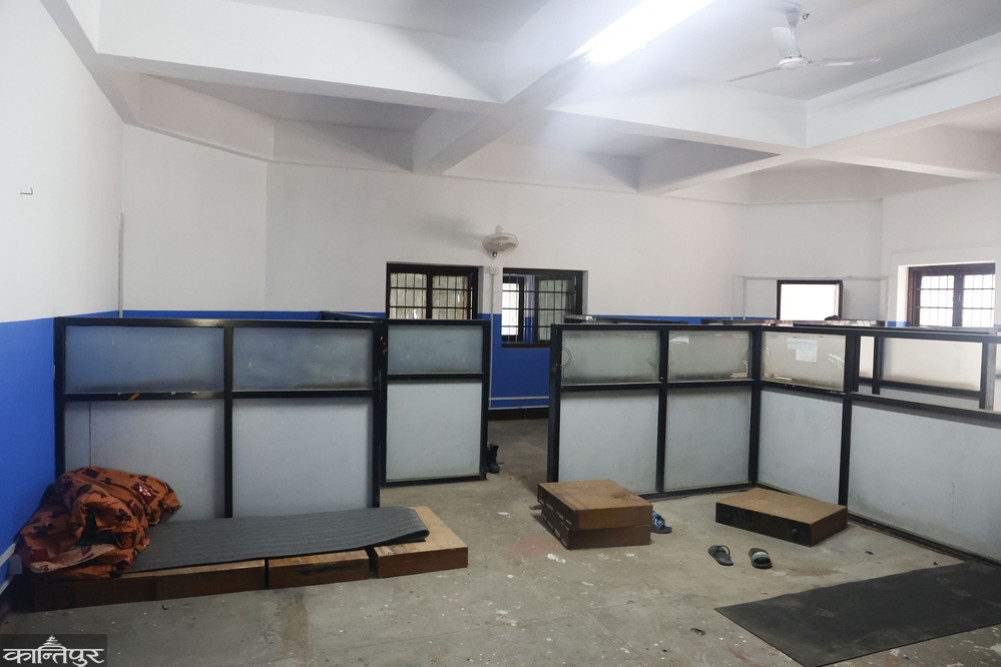 Police officers from Baneshwor Circle are working in public service even while sleeping on the floor of a cramped room.