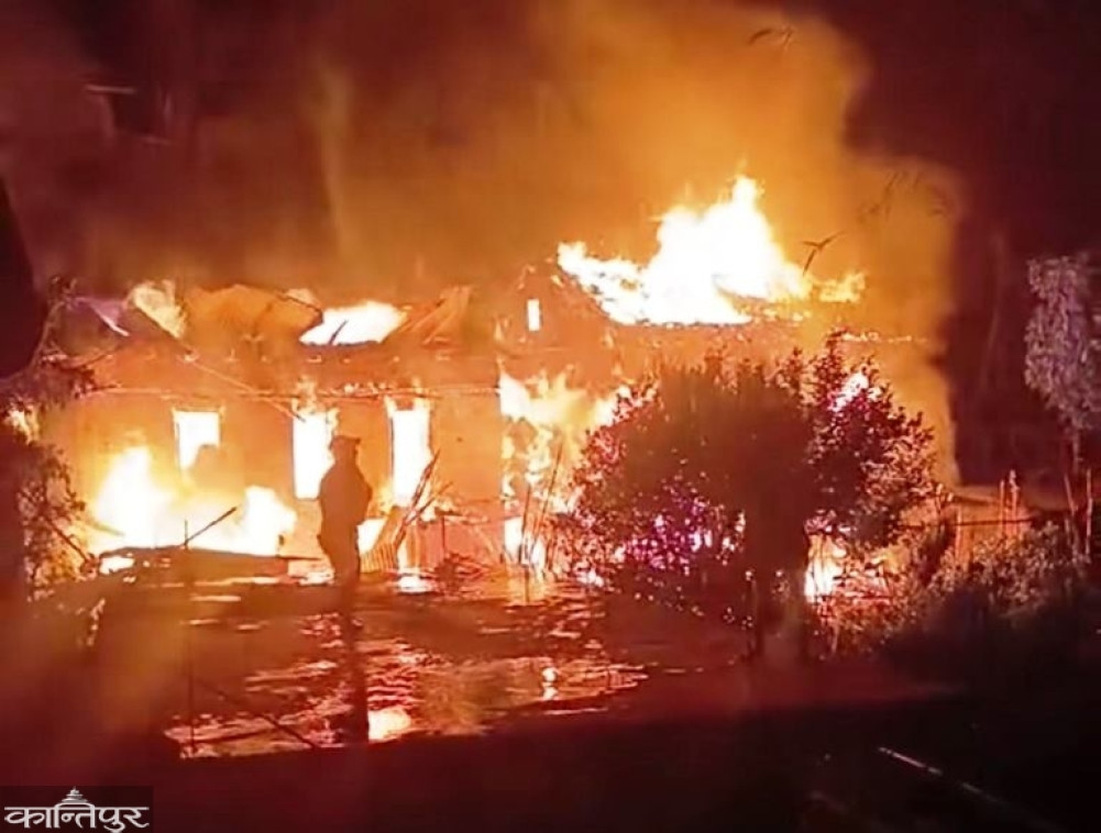 Two houses were burnt due to fire, 25 goats in cages died