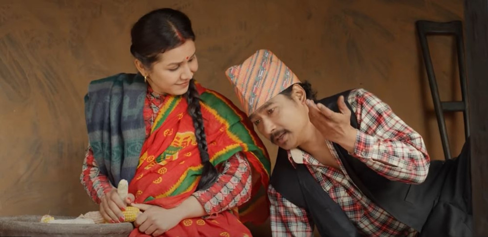 Saugat and Benisha in 'Rato Pachauri'