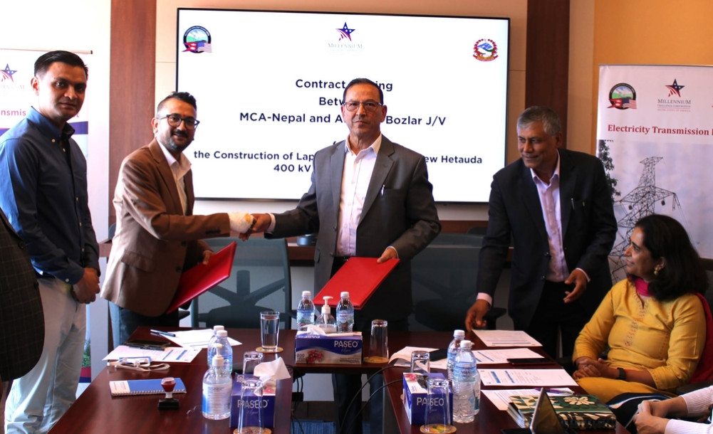 Construction contract of all sections of 315 km power transmission line completed by MCA-Nepal