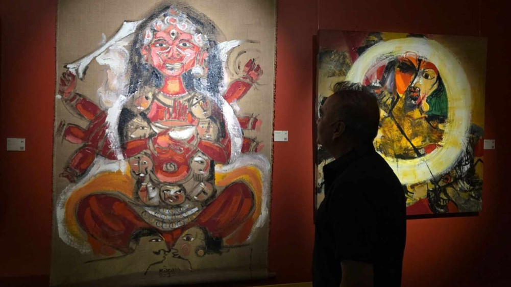 Kiran Manandhar's painting exhibition begins