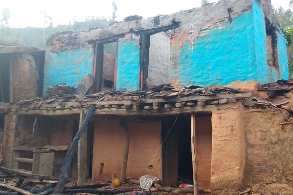 The house was destroyed due to an electrical short and a fire