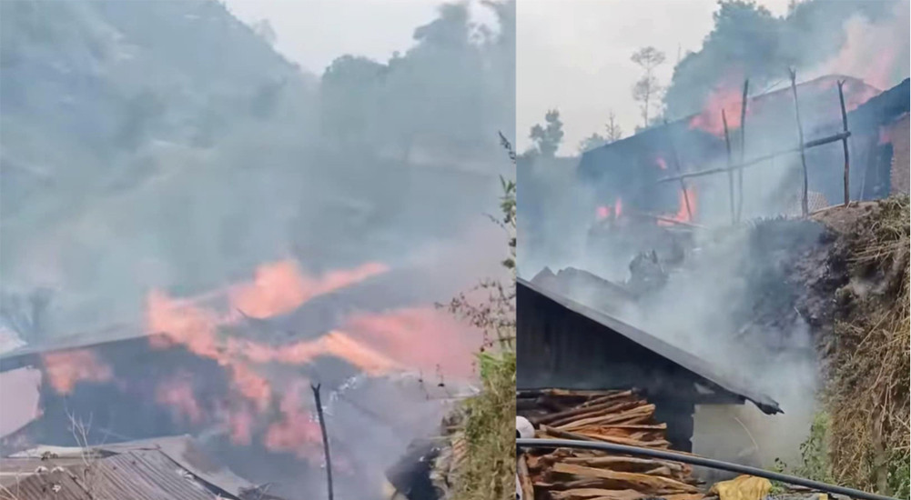 Three houses burnt, one partially damaged in Jugal