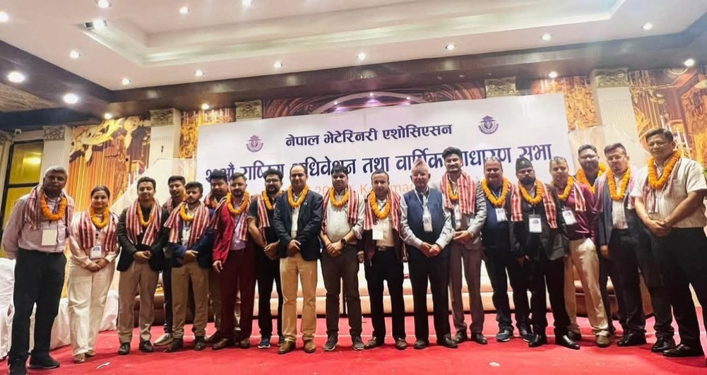 Subedi as President of the Veterinary Association