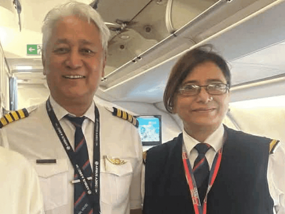Two pilots of the corporation are grounded for taking photographs in flight.