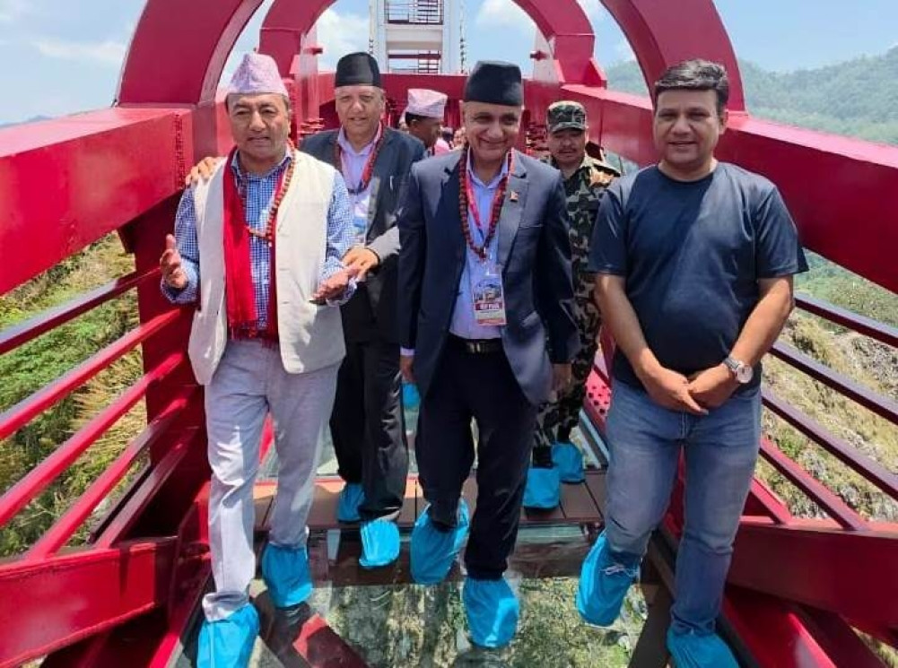 Chief Minister Kandel at Vedetaar Skywalk, urged to invest in tourism in Karnali