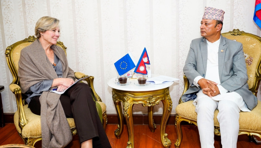 Courtesy meeting of the Ambassador of European Union with Energy Minister Khadka