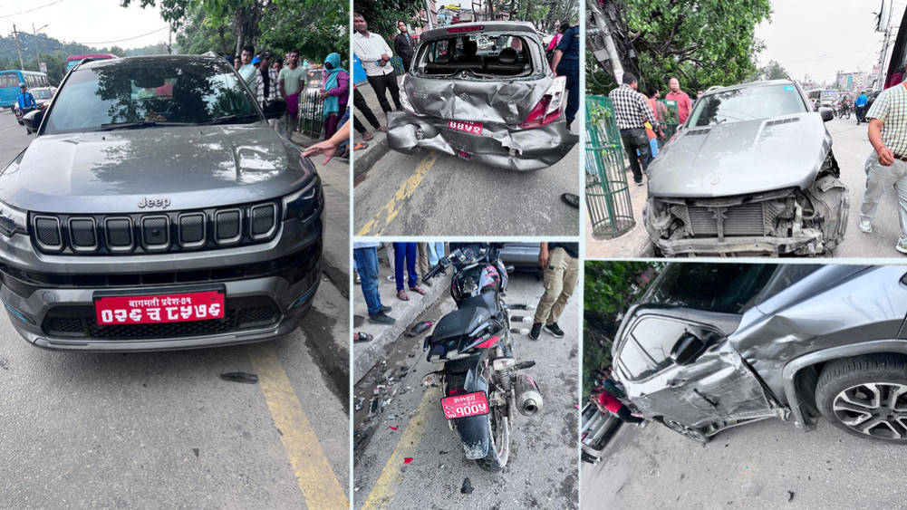 8 vehicles collided in Pinglasthan