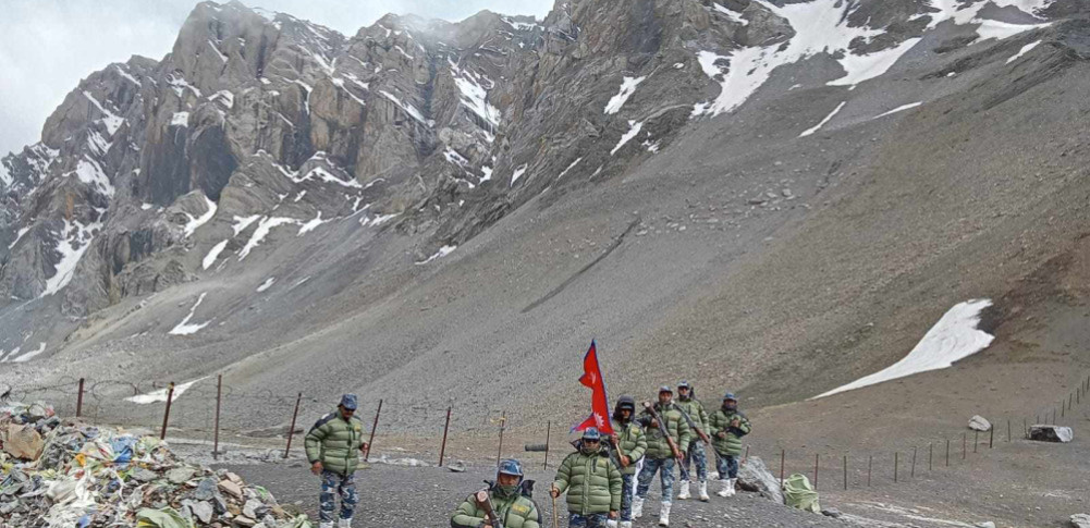 Pillar number 71 of the Nepal-China border was destroyed by landslides