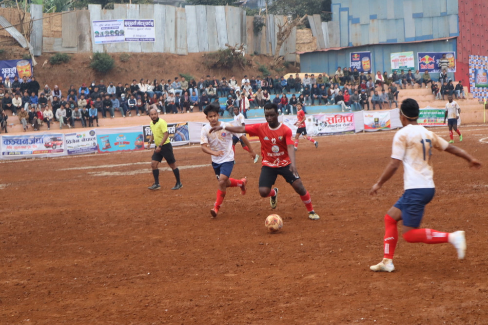 The field is from the village, the players are from abroad