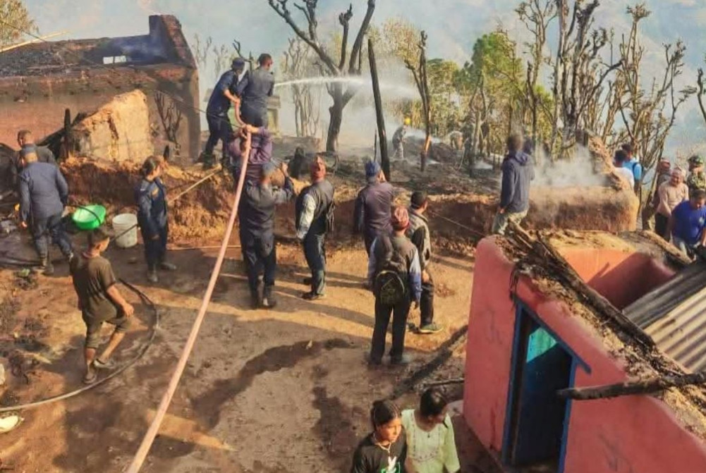 A house was gutted in a fire in Arghakhanchi
