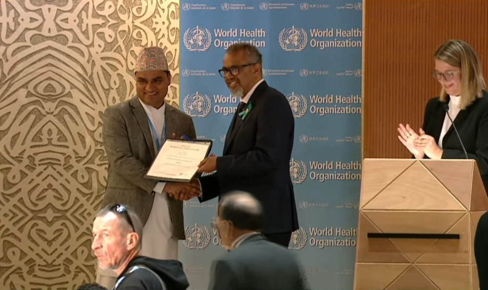 WHO Award to Nepal for Outstanding Contribution to Tobacco Control