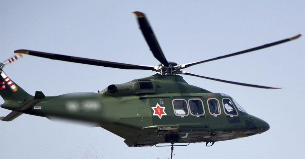 The helicopter of the Nepalese army that went for rescue made a 'force landing' on Chinese soil.