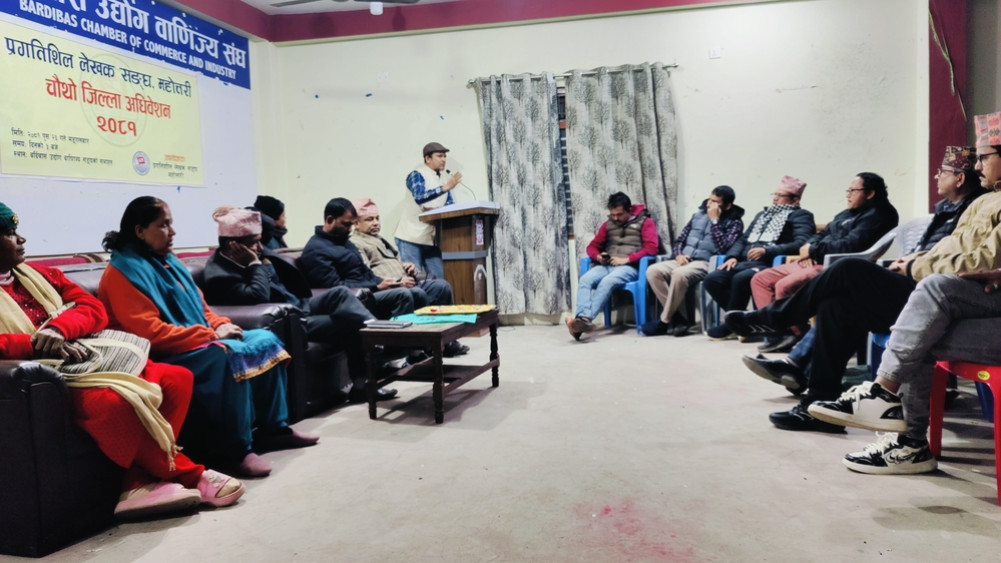 Ramchandra Paudel as President of Progressive Writers Association Mahottari