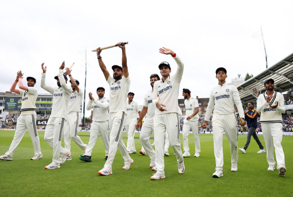 India returning happily from British soil