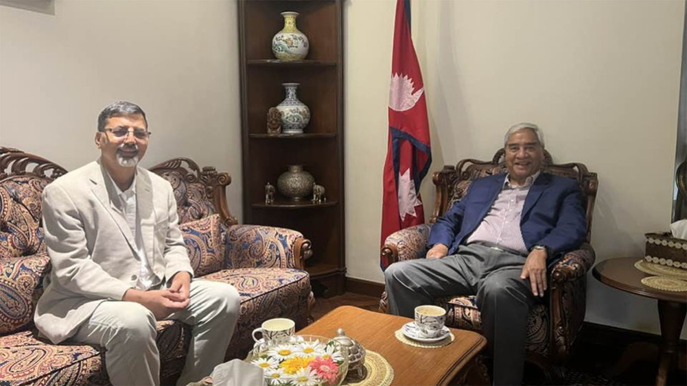 Meeting between Congress President Deuba and Maoist Deputy General Secretary Sharma