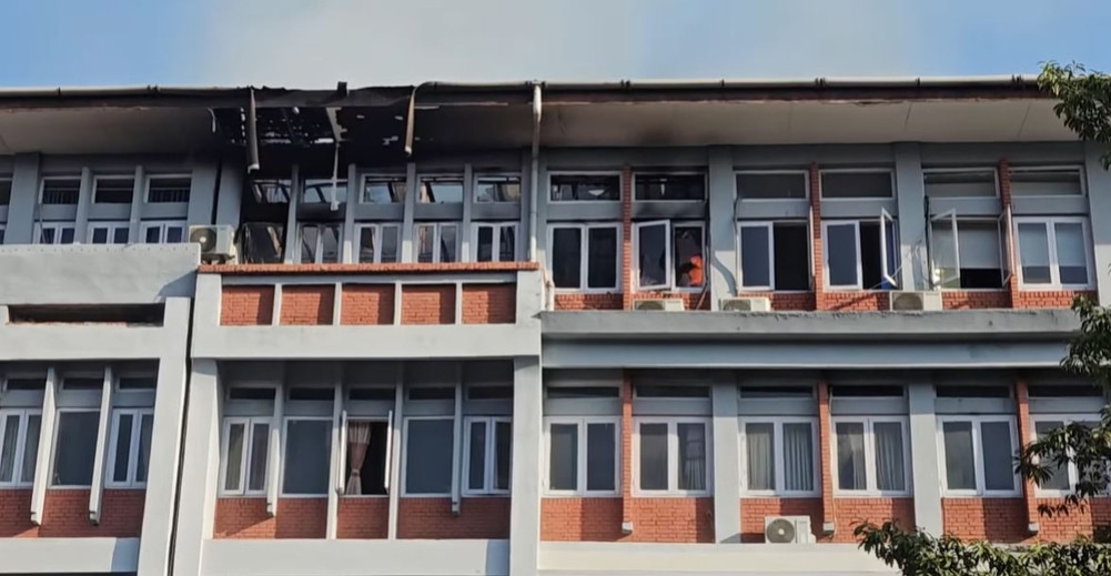 Fire at Ministry of Water Supply