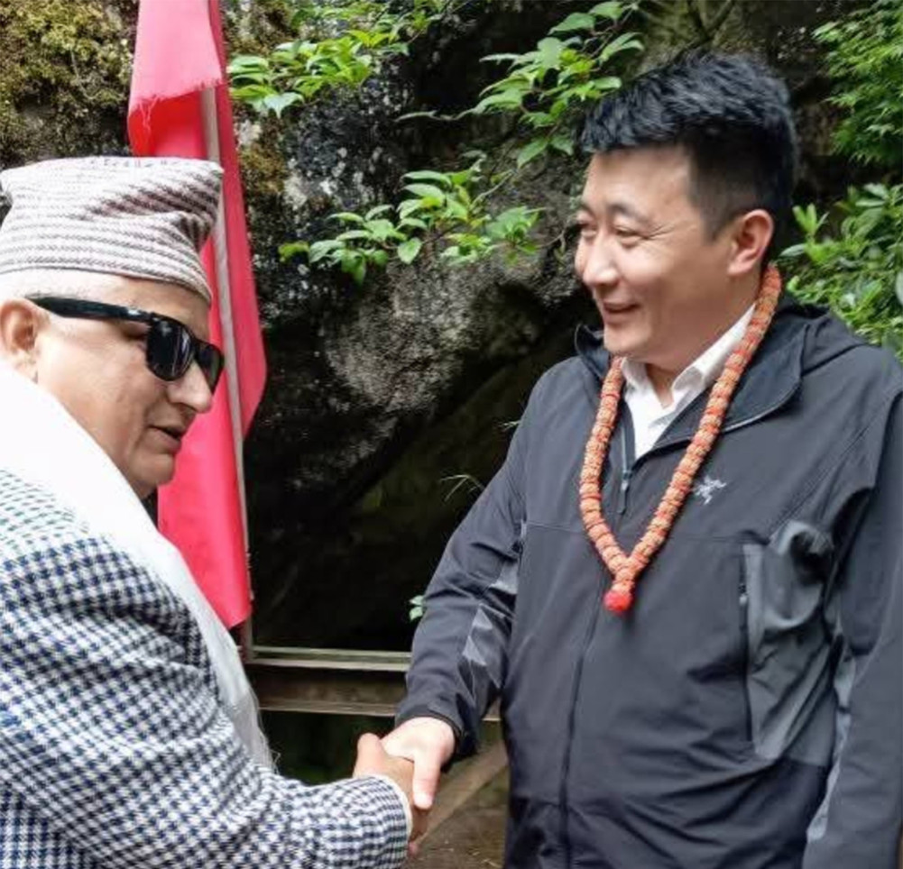 A meeting between the security chief of Sankhuwasabha and the Chinese representative at Kimathanka