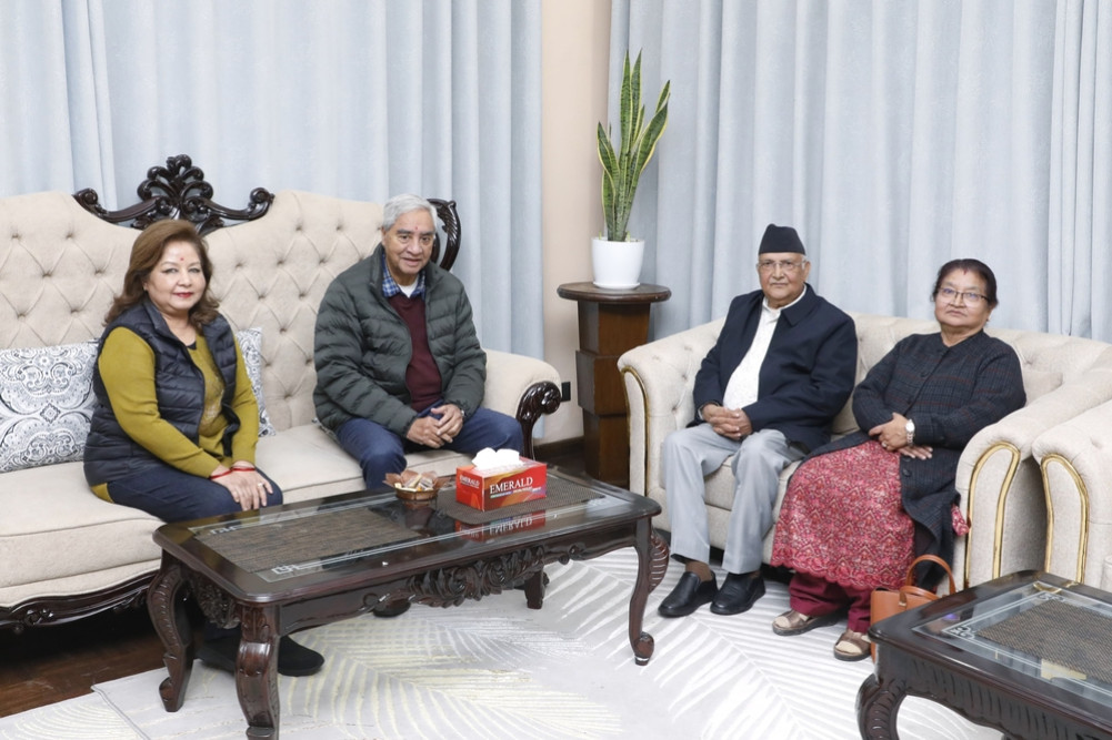 Meeting between President Deuba and Chairman Oli