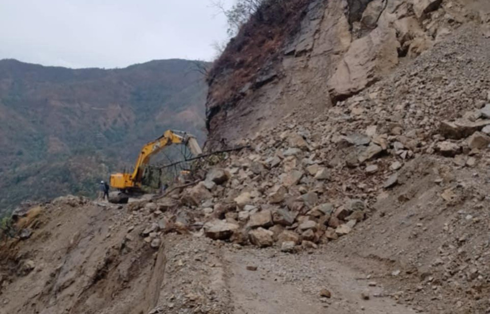 Rapti highway blocked due to landslides