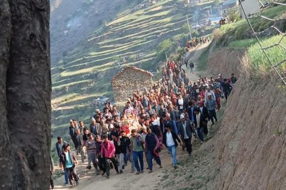 Cremation of the four deceased in the Palanta tractor accident in the Karnali river