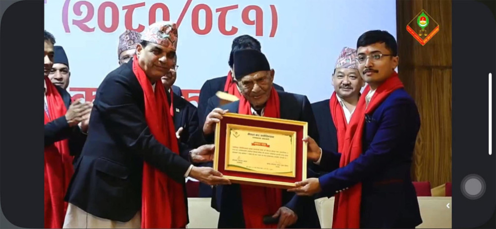 Kantipur worker Poudel honored