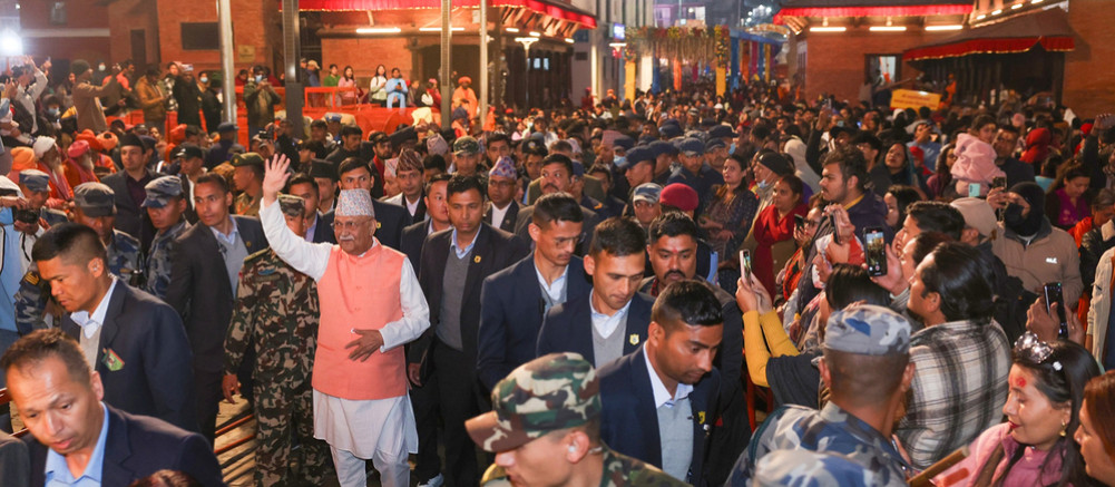 Prime Minister Oli in Pashupati on the eve of Mahashivratri