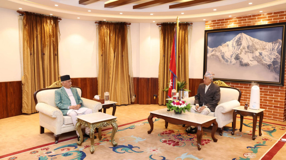 Meeting between President Paudel and Prime Minister Oli