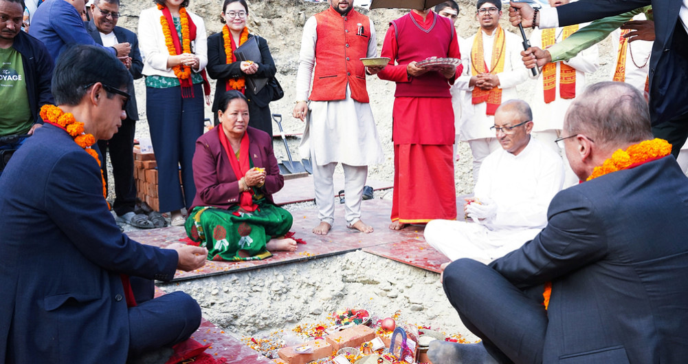 Koseli house is being built in Pokhara