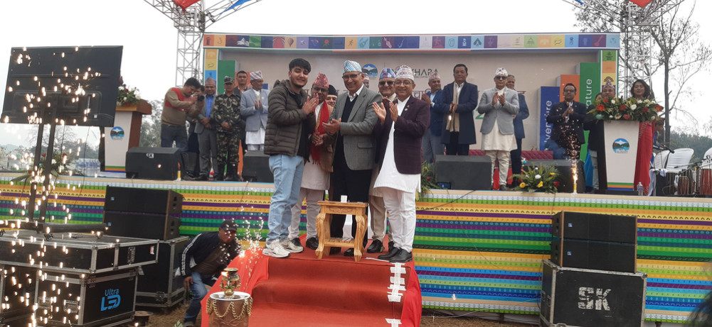 Finance Minister Paudel and Metropolitan Chief Acharya were injured when the balloon burst due to the flames