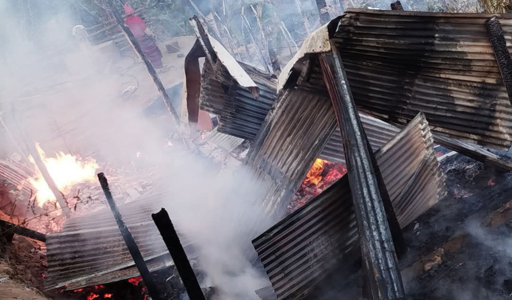 A house burnt down in Lamjung's Probi, a sheep in Siurung