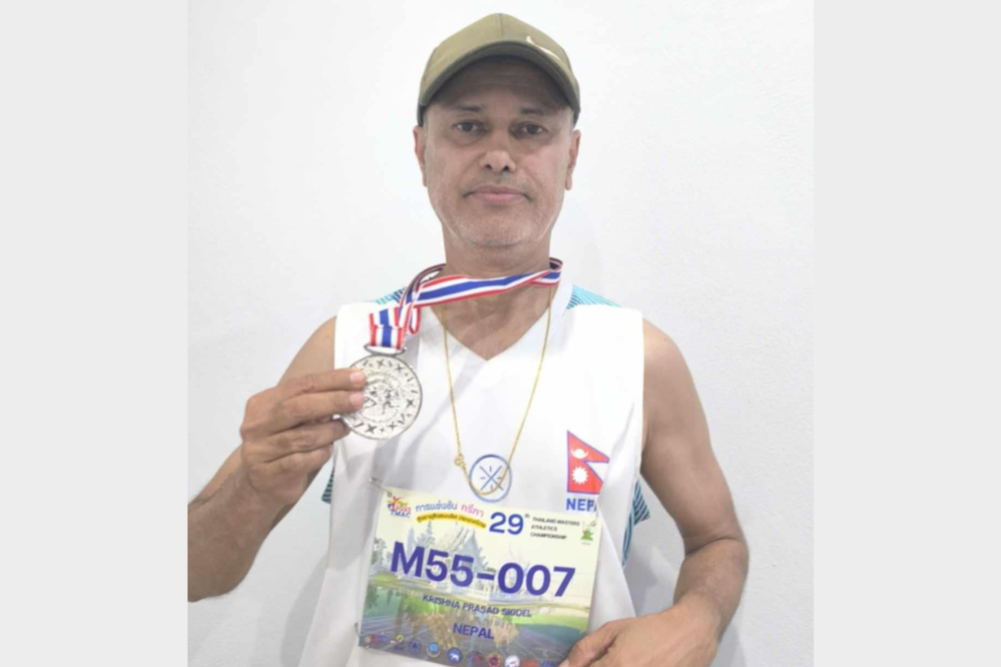 Silver Medal in Masters Athletics to Sigdel in Thailand