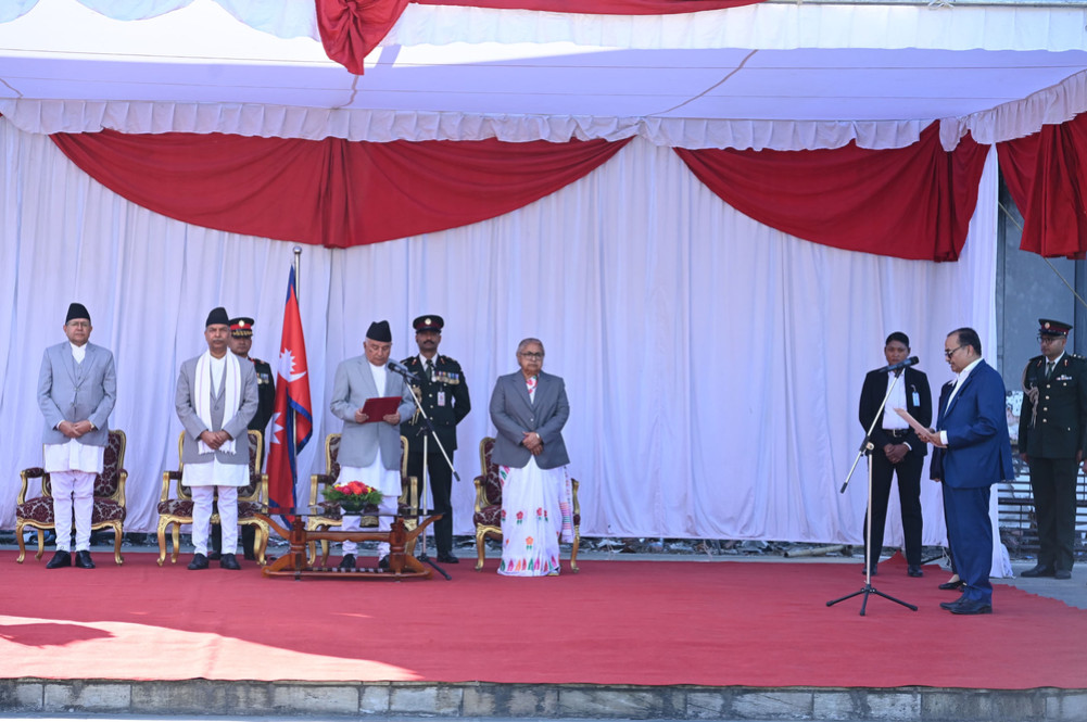 Madhesh Pradesh Chief Surendra Labh Karna takes oath