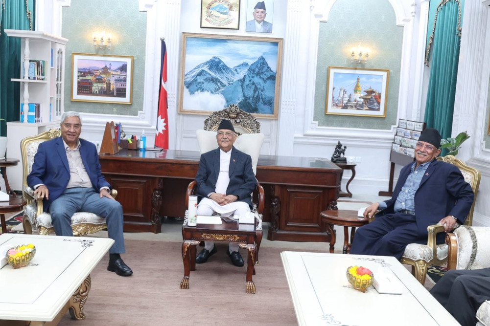The top leaders of the major parties joined the discussion at the Singha Durbar