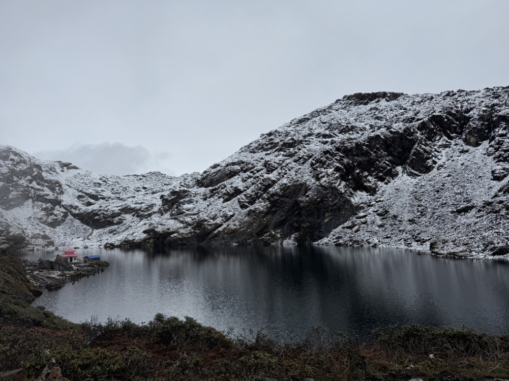 It snowed in Timbung Pokhari area