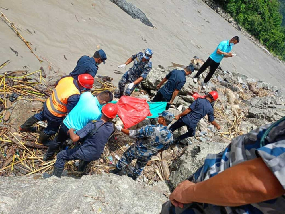A dead body was found on the shore of Trishuli