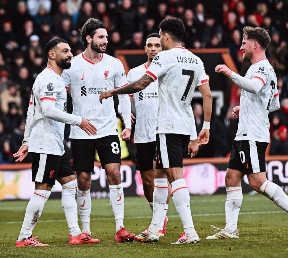 Liverpool nine points clear at the top