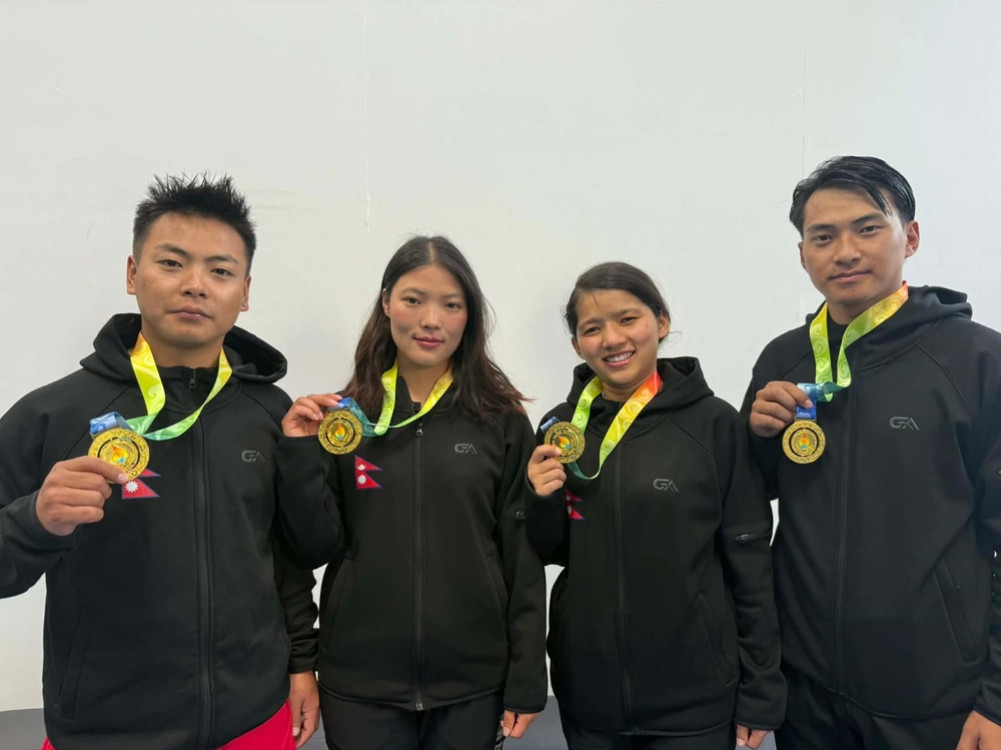 Nepali athletes win four gold medals in Wushu