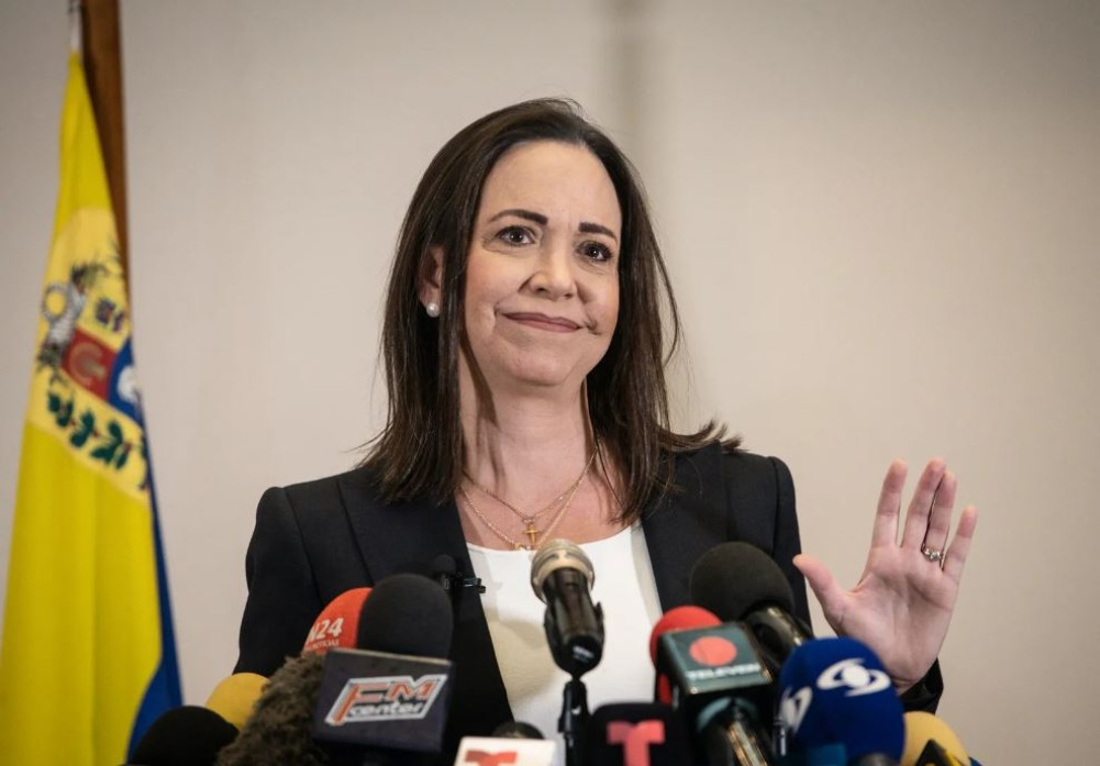 Venezuelan opposition leader Machado appears in public after 11 months
