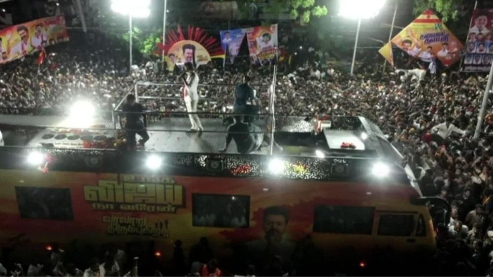 At least 36 people have been killed and nearly 50 injured in a stampede at a victory rally in Tamil Nadu, India