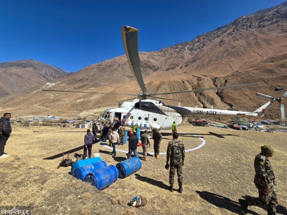 Ballot boxes transported by helicopter to eight districts